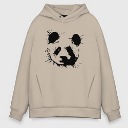 Толстовка оверсайз мужская Прикольный панда - клякса, цвет: миндальный