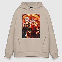 Мужское худи оверсайз Тенген и Ренгоку красивые - Клинок рассекающий дем