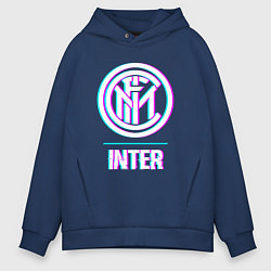 Мужское худи оверсайз Inter FC в стиле glitch