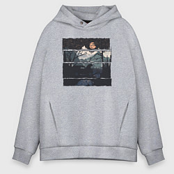 Толстовка оверсайз мужская Внедорожник и медведь, цвет: меланж