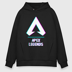 Мужское худи оверсайз Apex Legends в стиле glitch и баги графики