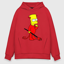 Мужское худи оверсайз Bart Simpson - devil