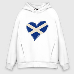 Толстовка оверсайз мужская Сердце - Шотландия, цвет: белый