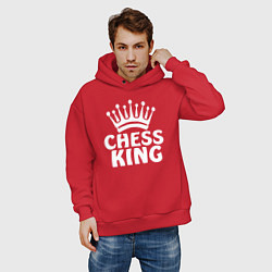 Толстовка оверсайз мужская Chess King, цвет: красный — фото 2