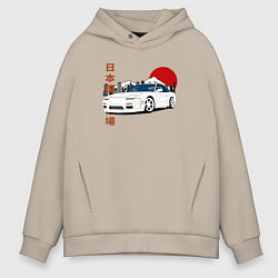 Толстовка оверсайз мужская Nissan 180SX JDM, цвет: миндальный