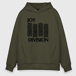 Толстовка оверсайз мужская Joy Division - rock, цвет: хаки