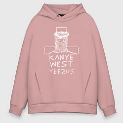 Толстовка оверсайз мужская Kanye west - kanye west yeezus, цвет: пыльно-розовый