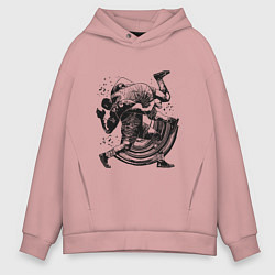 Толстовка оверсайз мужская Борьба, цвет: пыльно-розовый