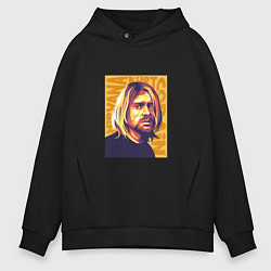 Толстовка оверсайз мужская Nirvana - Cobain, цвет: черный