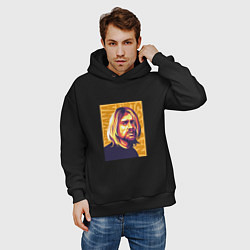 Толстовка оверсайз мужская Nirvana - Cobain, цвет: черный — фото 2