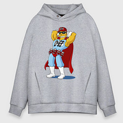 Толстовка оверсайз мужская Duffman - Simpsons, цвет: меланж
