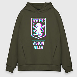 Мужское худи оверсайз Aston Villa FC в стиле glitch