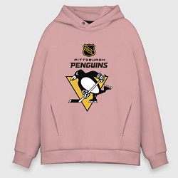 Мужское худи оверсайз Питтсбург Пингвинз НХЛ логотип