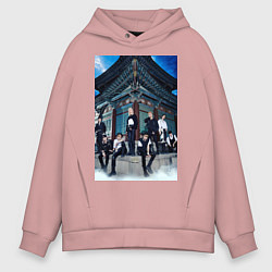 Толстовка оверсайз мужская Stray Kids Thunderous, цвет: пыльно-розовый