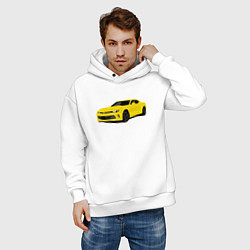 Толстовка оверсайз мужская Chevrolet Camaro American Car, цвет: белый — фото 2