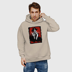 Толстовка оверсайз мужская Абстрактный панк, цвет: миндальный — фото 2