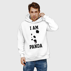 Толстовка оверсайз мужская Я - панда, цвет: белый — фото 2