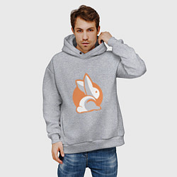 Толстовка оверсайз мужская Orange Rabbit, цвет: меланж — фото 2