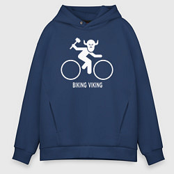 Толстовка оверсайз мужская Велосипед - Викинг, цвет: тёмно-синий