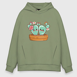 Толстовка оверсайз мужская Cactus Love, цвет: авокадо
