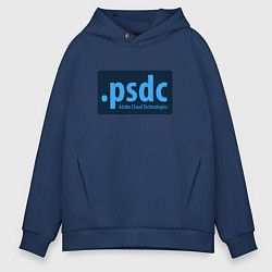 Толстовка оверсайз мужская Adobe Cloud Technologies PSDC - Полный Пипец, цвет: тёмно-синий