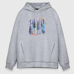 Толстовка оверсайз мужская Радужная Лиса, цвет: меланж