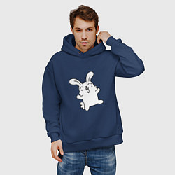 Толстовка оверсайз мужская Happy Bunny, цвет: тёмно-синий — фото 2