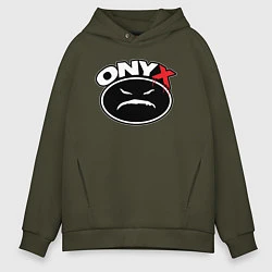 Мужское худи оверсайз Onyx - black logo