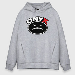 Мужское худи оверсайз Onyx - black logo