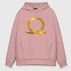 Толстовка оверсайз мужская Golden logo GoW Ragnarok, цвет: пыльно-розовый