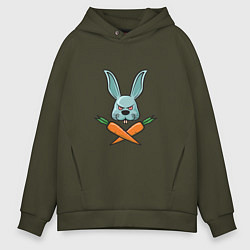 Толстовка оверсайз мужская Carrot - Bunny, цвет: хаки