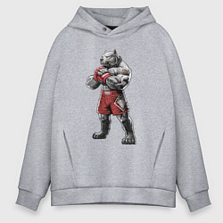 Толстовка оверсайз мужская Питбуль - Смешанные единоборства - MMA, цвет: меланж