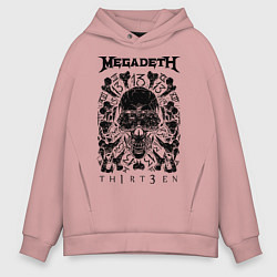 Толстовка оверсайз мужская Megadeth Thirteen, цвет: пыльно-розовый