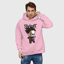 Толстовка оверсайз мужская Slipknot - art, цвет: светло-розовый — фото 2