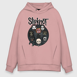 Толстовка оверсайз мужская Slipknot art fan, цвет: пыльно-розовый