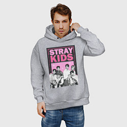 Толстовка оверсайз мужская Stray Kids boy band, цвет: меланж — фото 2