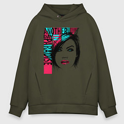 Толстовка оверсайз мужская Ещё один день в раю, цвет: хаки