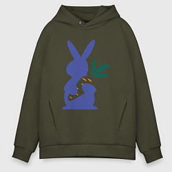 Толстовка оверсайз мужская Синий кролик, цвет: хаки