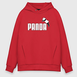 Толстовка оверсайз мужская Панда вместо пумы, цвет: красный