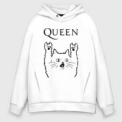 Мужское худи оверсайз Queen - rock cat