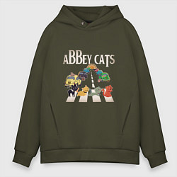 Толстовка оверсайз мужская Abbey cats, цвет: хаки