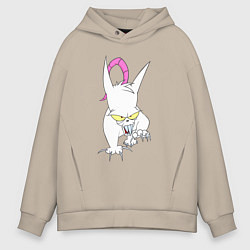 Толстовка оверсайз мужская Evil the cat - Червяк джим, цвет: миндальный