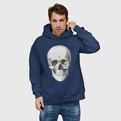 Толстовка оверсайз мужская Platinum Cut Skull, цвет: тёмно-синий — фото 2