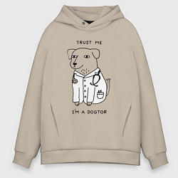 Мужское худи оверсайз Trust me im a dogtor