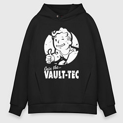 Толстовка оверсайз мужская Vault boy - join the vault tec, цвет: черный