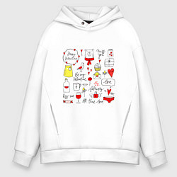 Толстовка оверсайз мужская Be my valentine, цвет: белый