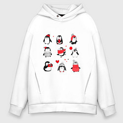 Мужское худи оверсайз Positive penguins