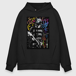 Толстовка оверсайз мужская Nirvana teen spirit, цвет: черный