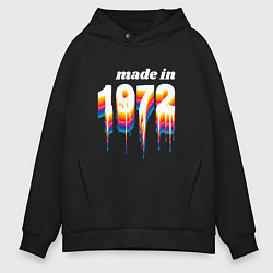 Толстовка оверсайз мужская Made in 1972 liquid art, цвет: черный