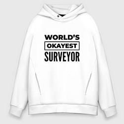 Мужское худи оверсайз The worlds okayest surveyor